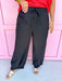 Jincy's Women's Boutique Game Day Black Elastic Waist Jogger Style Balloon Pants Everyday Wear Entro P33245