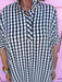 Jincy's Women's Boutique Game Day Black Gingham Short Sleeve Midi Maxi Dress Oversized Everyday Wear Entro D31501