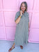 Jincy's Women's Boutique Game Day Black Gingham Short Sleeve Midi Maxi Dress Oversized Everyday Wear Entro D31501