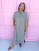 Jincy's Women's Boutique Game Day Black Gingham Short Sleeve Midi Maxi Dress Oversized Everyday Wear Entro D31501