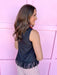 Jincy's Women's Boutique Game Day Black Sleeveless Loop Hem Tank TCEC CT10040