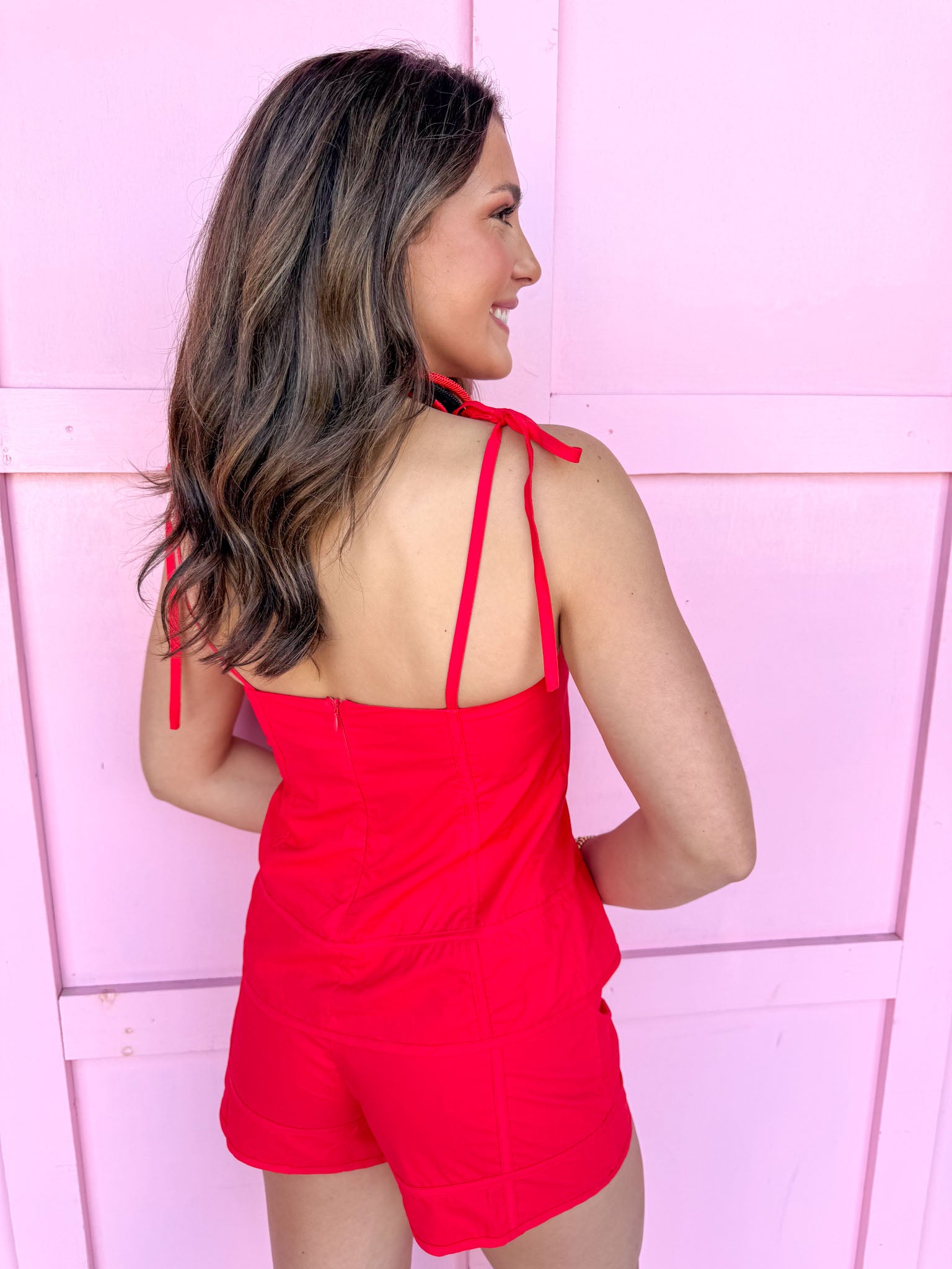 Jincy's Women's Boutique Game Day Cutie 2 Piece Set Top and Shorts Red Everyday Wear 