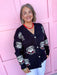 Jincy's Women's Boutique Game Day Dawgs Black Cardigan Capri Designs KW19UGA2604 Plus Size