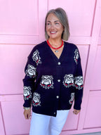 Jincy's Women's Boutique Game Day Dawgs Black Cardigan Capri Designs KW19UGA2604 Plus Size