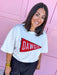 Jincy's Women's Boutique Game Day Dawgs Pennant Tee Scuba Material Capri Designs KW10UGA2507 Plus Size