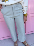 Jincy's Women's Boutique Game Day Hickory Stripe Wide Leg Pants Denim Everyday Wear Jodfil G16630