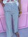 Jincy's Women's Boutique Game Day Hickory Stripe Wide Leg Pants Denim Everyday Wear Jodfil G16630