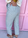 Jincy's Women's Boutique Game Day Hickory Stripe Wide Leg Pants Denim Everyday Wear Jodfil G16630