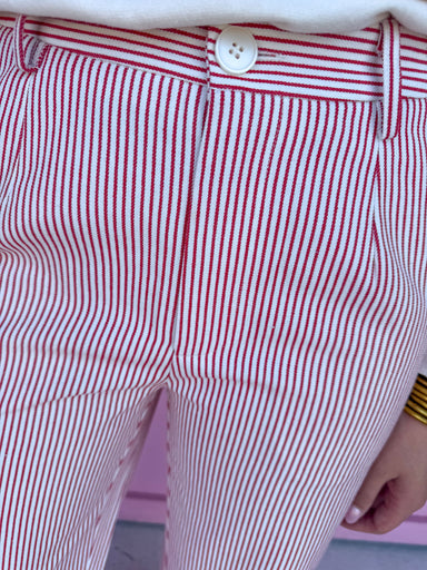 Jincy's Women's Boutique Game Day Hickory Stripe Wide Leg Pants Denim Everyday Wear Jodfil G16630