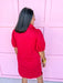 Jincy's Women's Boutique Game Day Mary Square Andie Dress Red/Black Everyday Wear 76231