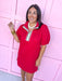 Jincy's Women's Boutique Game Day Mary Square Andie Dress Red/Black Everyday Wear 76231
