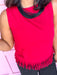 Jincy's Women's Boutique Game Day Red Sleeveless Loop Hem Tank TCEC CT10040