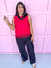 Jincy's Women's Boutique Game Day Red Sleeveless Loop Hem Tank TCEC CT10040