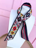 Jincy's Women's Boutique Game Day Saturday Silks Reversible Silk Scarf Twilly Red/Black University of Georgia 
