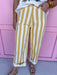 Jincy's Women's Boutique Game Day Spirit Stripe Wide Leg Pants Gold & Ivory Peach Love IP300870-04