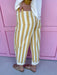 Jincy's Women's Boutique Game Day Spirit Stripe Wide Leg Pants Gold & Ivory Peach Love IP300870-04