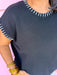Jincy's Women's Boutique Game Day black Signature Stitch Top Zenana TW2717X5