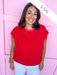 Jincy's Women's Boutique Game Day ruby red Signature Stitch Top Zenana TW2717X5