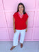 Jincy's Women's Boutique Game Day ruby red Signature Stitch Top Zenana TW2717X5