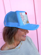 Jincy's Women's Boutique New Arrivals Everyday Wear Fall Transition Styles Foam Trucker Hat Bloom Babe Pink Floral Print Hat