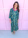 Jincy's Women's Boutique New Arrivals Everyday Wear Fall Transition Styles Jade Green 3/4 Sleeve Midi Maxi Dress Chinoiserie Print TCEC CD07354