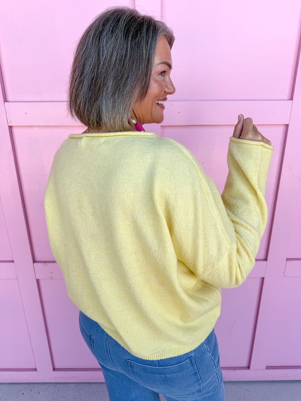 Jincy's Women's Boutique New Arrivals Everyday Wear Fall Transition Styles Lightweight Rolled Hem Sweater By Together W2114