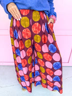 Jincy's Women's Boutique New Arrivals Everyday Wear Fall Transition Styles Lightweight Wide Leg Pants With Multicolor Oversized Polka Dots Umgee C6424