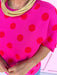 Jincy's Women's Boutique New Arrivals Everyday Wear Fall Transition Styles Pink Red polka Dot Knit Top Jodfil 514922