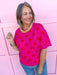 Jincy's Women's Boutique New Arrivals Everyday Wear Fall Transition Styles Pink Red polka Dot Knit Top Jodfil 514922