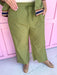 Jincy's Women's Boutique Olive Track Set with Stripe Trim 2 Piece Set Entro M51254
