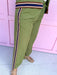 Jincy's Women's Boutique Olive Track Set with Stripe Trim 2 Piece Set Entro M51254