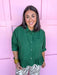 Jincy's Women's Boutique Ruffle Hem Top Hunter Green Top Plus Size Entro T28898