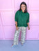 Jincy's Women's Boutique Ruffle Hem Top Hunter Green Top Plus Size Entro T28898