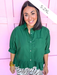 Jincy's Women's Boutique Ruffle Hem Top Hunter Green Top Plus Size Entro T28898