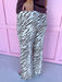 Jincy's Women's Boutique Statement Tiger Zebra Print Stripe Wide Leg Pants Everyday Wear Entro P31561