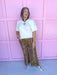 Jincy's Women's Boutique Statement Tiger Zebra Print Stripe Wide Leg Pants Everyday Wear Entro P31561