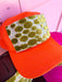 Jincy's Women's Boutique Tucker's Truckers Chartreuse Dot Trucker Hat Orange Brown Pink
