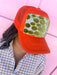 Jincy's Women's Boutique Tucker's Truckers Chartreuse Dot Trucker Hat Orange Brown Pink