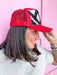 Jincy's Women's Boutique Tuckers Trucker Sideline Social Collection Foam Trucker Hat Red Black Custom Hat Game Day