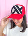 Jincy's Women's Boutique Tuckers Trucker Sideline Social Collection Foam Trucker Hat Red Black Custom Hat Game Day