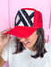 Jincy's Women's Boutique Tuckers Trucker Sideline Social Collection Foam Trucker Hat Red Black Custom Hat Game Day