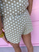 Jincy's Womens Boutique Beige & Ivory Polka Dot Shorts With Scallop Details Chic Chartreuse Collection Entro P31843 