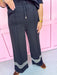 Jincy's Womens Boutique Black Two Piece Pants & Top Set With Stripes Chic Chartreuse Collection Everyday Wear Entro T30626