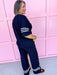 Jincy's Womens Boutique Black Two Piece Pants & Top Set With Stripes Chic Chartreuse Collection Everyday Wear Entro T30626