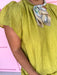 Jincy's Womens Boutique Chartreuse Crinkle Mini Dress Everyday Wear Chic Chartreuse Collection Entro C6325