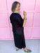 Jincy's Womens Boutique Clothing Black & Brown Collared Midi Maxi Dress Chartreuse Collection Everyday Wear Jodifl G16090