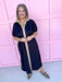 Jincy's Womens Boutique Clothing Black & Brown Collared Midi Maxi Dress Chartreuse Collection Everyday Wear Jodifl G16090