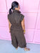 Jincy's Womens Boutique Clothing Leopard Print Collared Wide Leg Jumpsuit Chic Chartreuse Collection Jodifl B50407-2