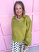 Jincy's Womens Boutique Collared Chartreuse Gauze  Balloon Sleeve Top  NT11416-LIME-1
