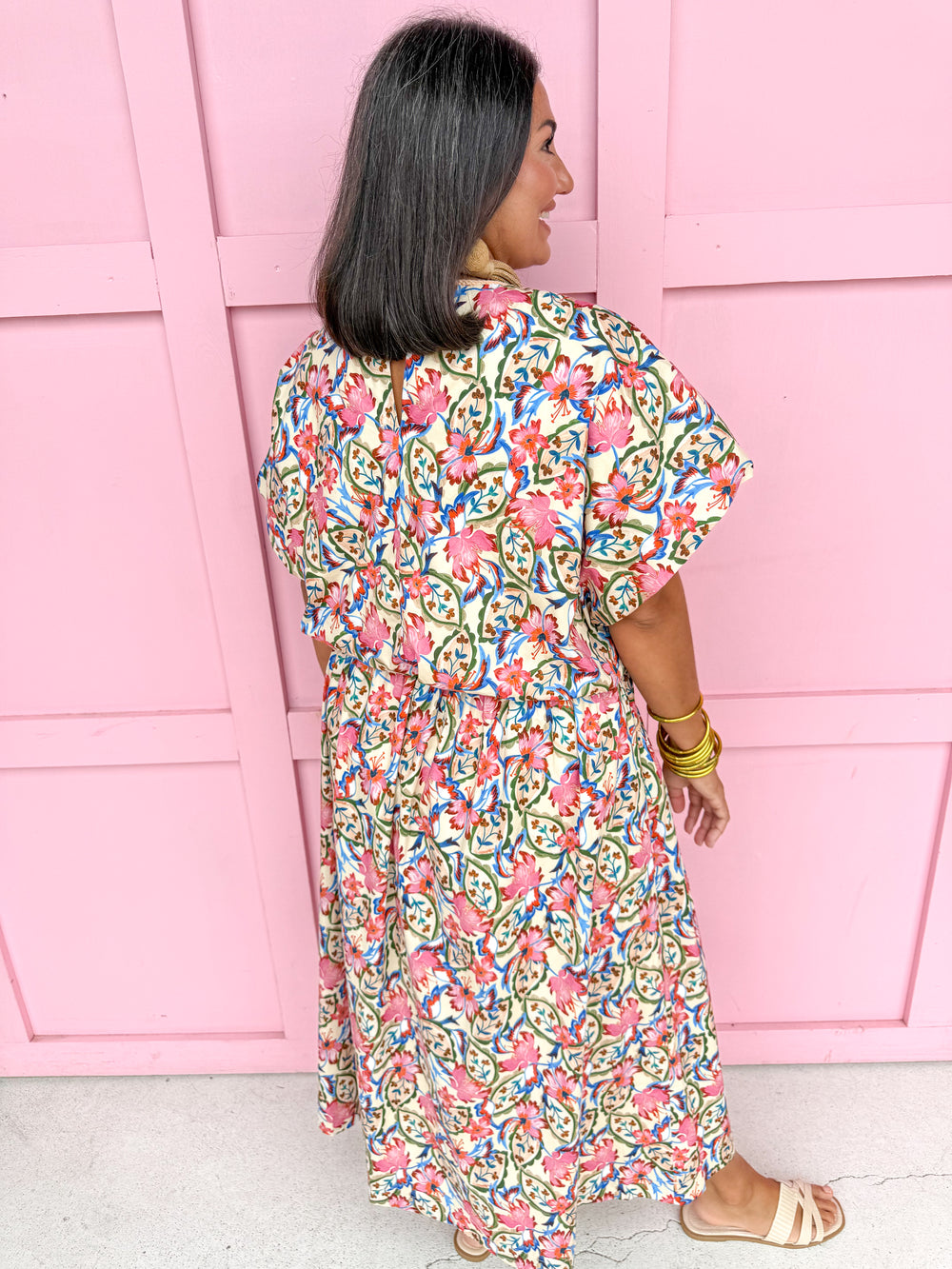 Jincy's Womens Boutique Fall Floral 2 Piece Skirt & Top Set Elastic Waist Band Everyday Wear First Of Fall Collection Strut & Bolt SSB-SET-0098-JK